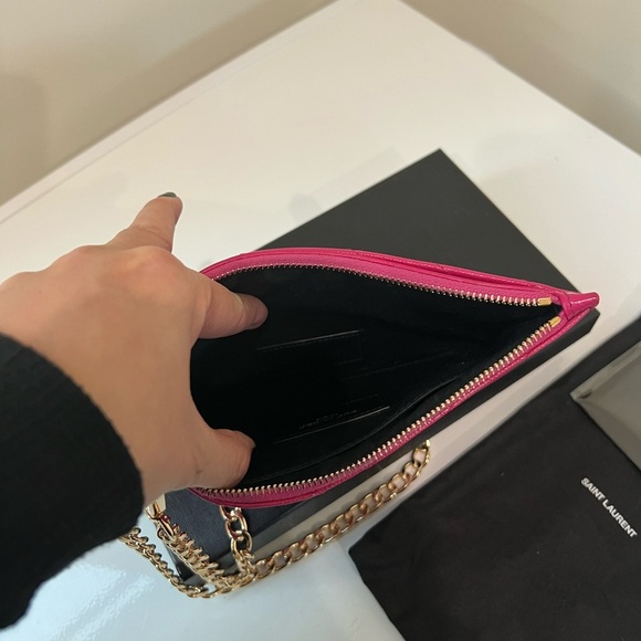 Reserved - Yves Saint Laurent monogram pink clutch and crossbody - Picture 3 of 12